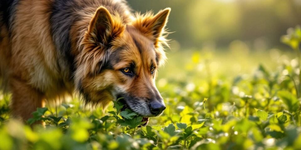 Chien Qui Mange De Lherbe Subitementnull